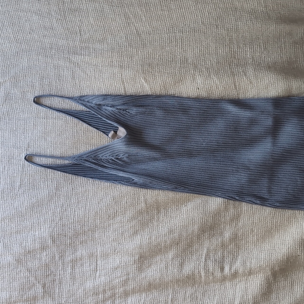 H&M pigeon blue midi bodycon tank dress